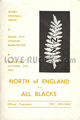 North of England v New Zealand 1967 rugby  Programmes